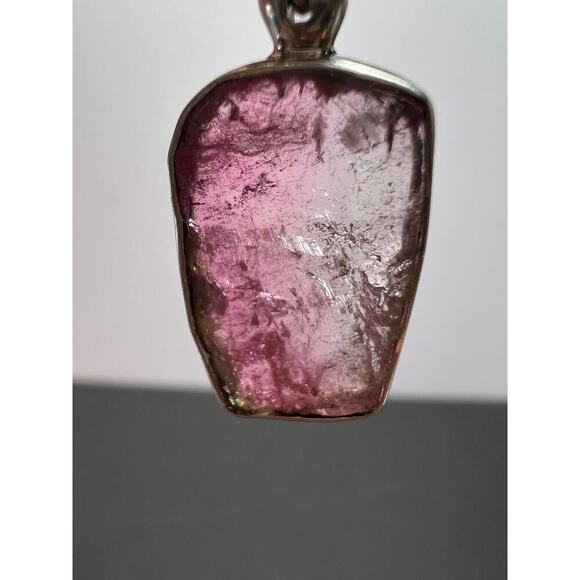 NEW Pink bi color tourmaline sterling silver pendant 2.32 grams - Picture 6 of 9